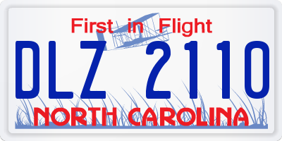 NC license plate DLZ2110