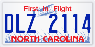 NC license plate DLZ2114