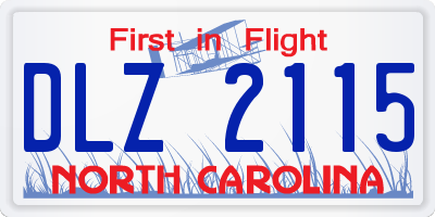 NC license plate DLZ2115