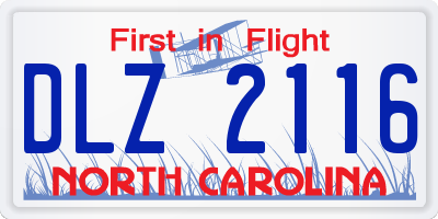 NC license plate DLZ2116