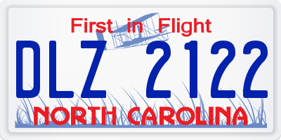 NC license plate DLZ2122