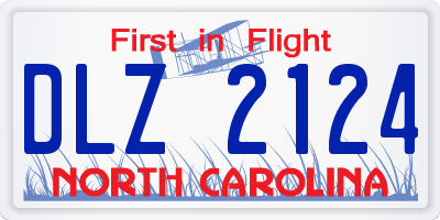NC license plate DLZ2124