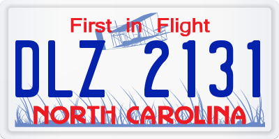 NC license plate DLZ2131
