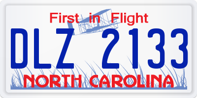 NC license plate DLZ2133