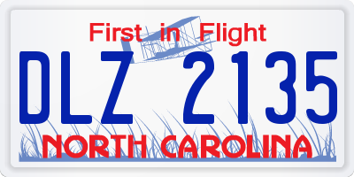NC license plate DLZ2135