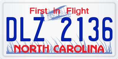 NC license plate DLZ2136