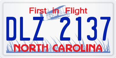 NC license plate DLZ2137