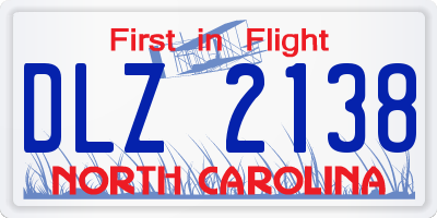 NC license plate DLZ2138