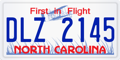 NC license plate DLZ2145