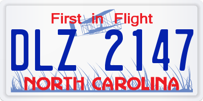 NC license plate DLZ2147