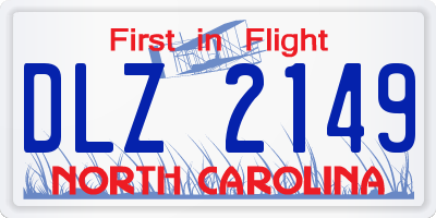NC license plate DLZ2149