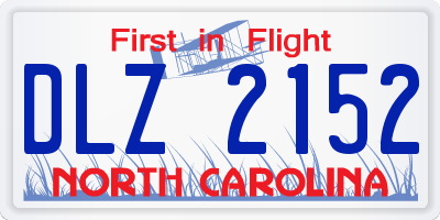 NC license plate DLZ2152