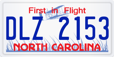 NC license plate DLZ2153