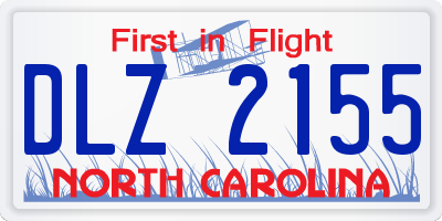 NC license plate DLZ2155