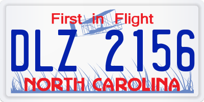 NC license plate DLZ2156