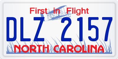 NC license plate DLZ2157