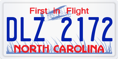 NC license plate DLZ2172