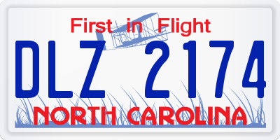 NC license plate DLZ2174
