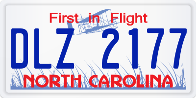 NC license plate DLZ2177