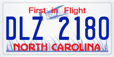 NC license plate DLZ2180