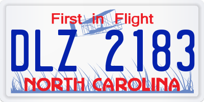 NC license plate DLZ2183