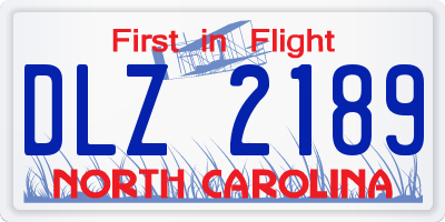 NC license plate DLZ2189