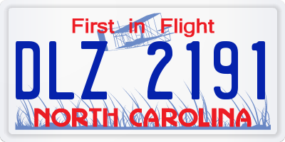 NC license plate DLZ2191