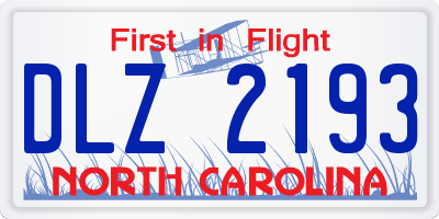 NC license plate DLZ2193