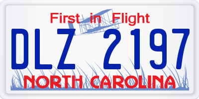 NC license plate DLZ2197