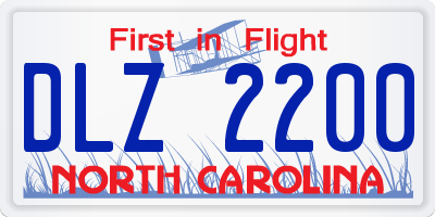 NC license plate DLZ2200