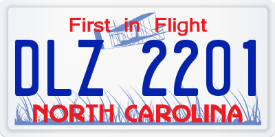 NC license plate DLZ2201