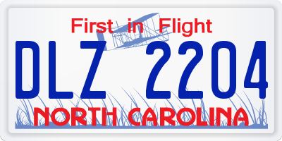 NC license plate DLZ2204