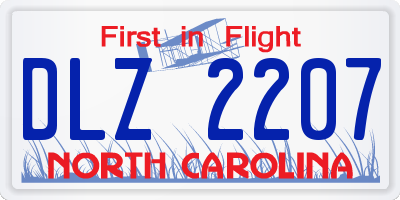 NC license plate DLZ2207