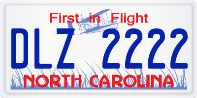 NC license plate DLZ2222