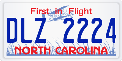 NC license plate DLZ2224