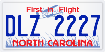 NC license plate DLZ2227
