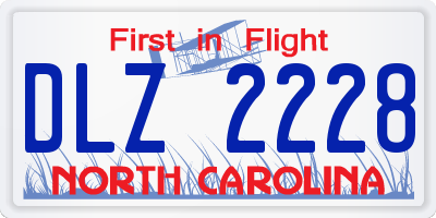NC license plate DLZ2228