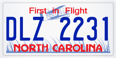 NC license plate DLZ2231