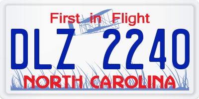 NC license plate DLZ2240