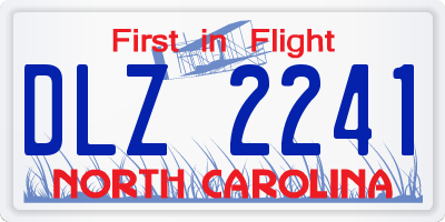 NC license plate DLZ2241