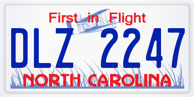 NC license plate DLZ2247