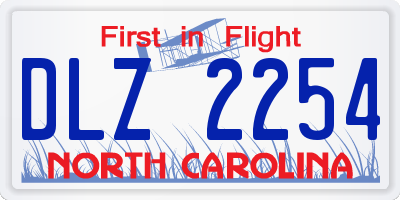 NC license plate DLZ2254