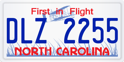 NC license plate DLZ2255