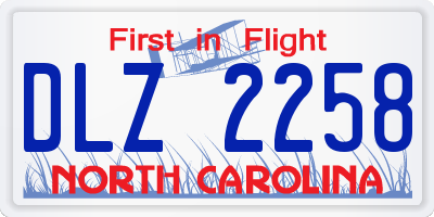 NC license plate DLZ2258