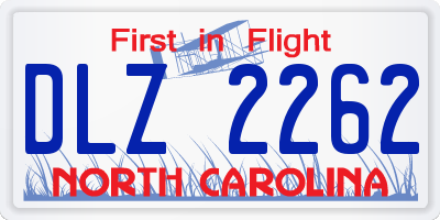 NC license plate DLZ2262