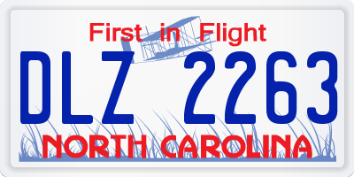 NC license plate DLZ2263