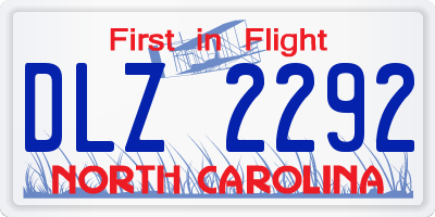 NC license plate DLZ2292