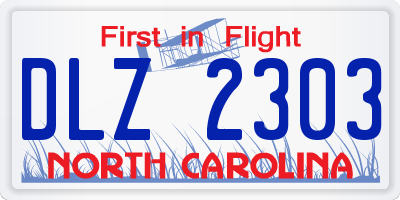 NC license plate DLZ2303