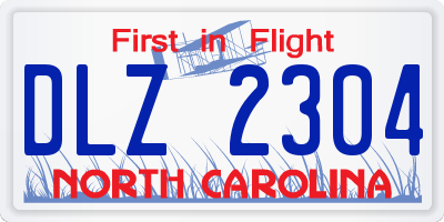 NC license plate DLZ2304