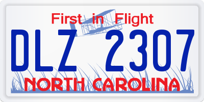NC license plate DLZ2307
